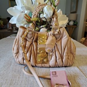 Miu Miu Matelasse Coffer Satchel Two Way Bag